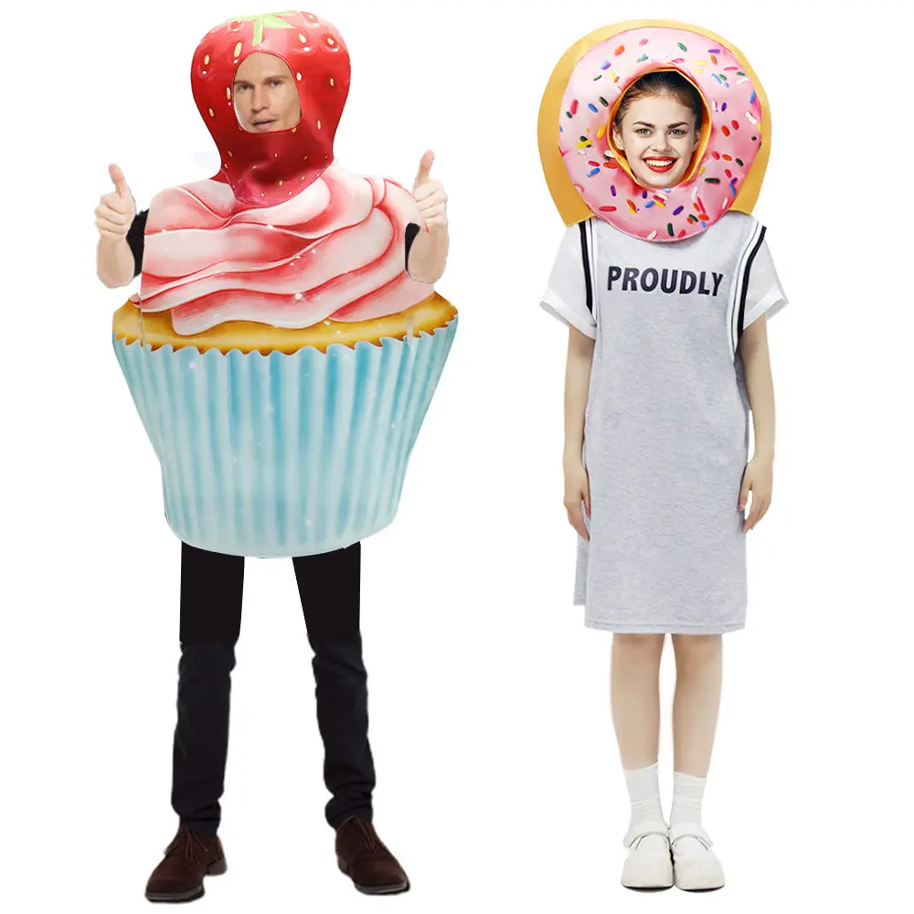 Halloween Party COS Donut Head Set Strawberry