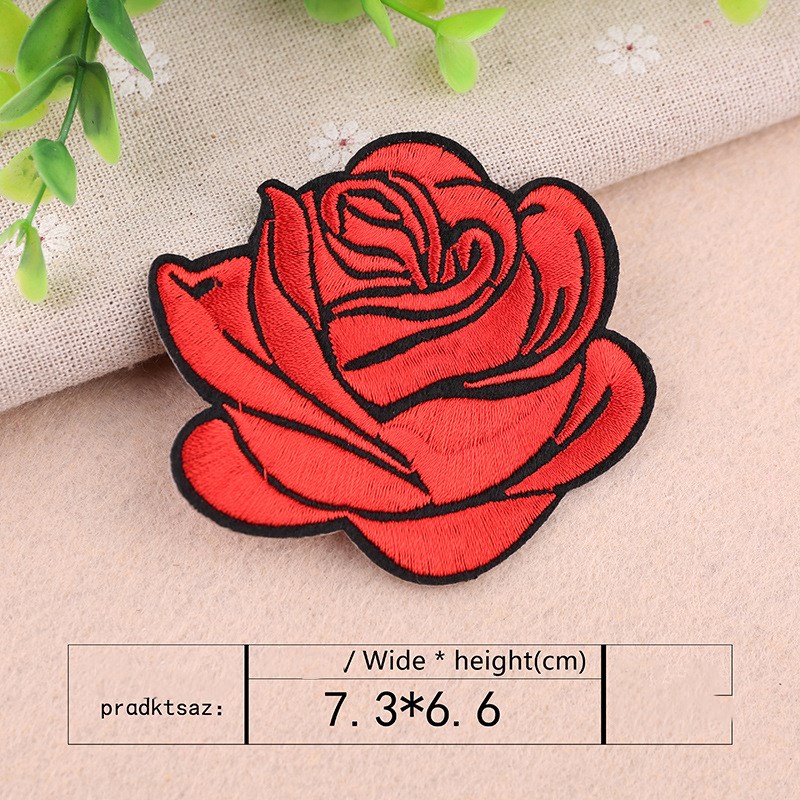 Title 9, Rose flower embroidered cloth sticker, perfect ...