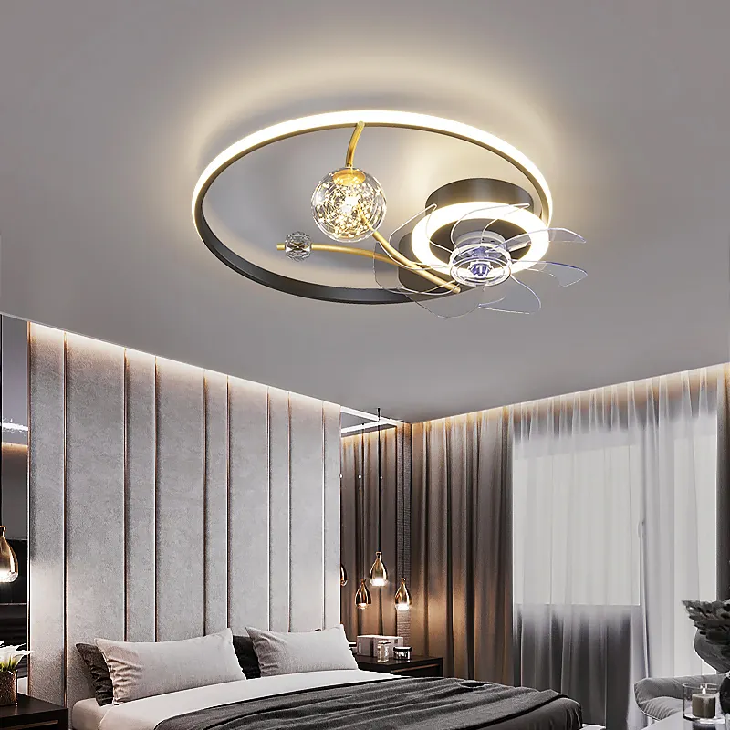 Modern Chandelier Ceiling Fan Without Blades Bedroom