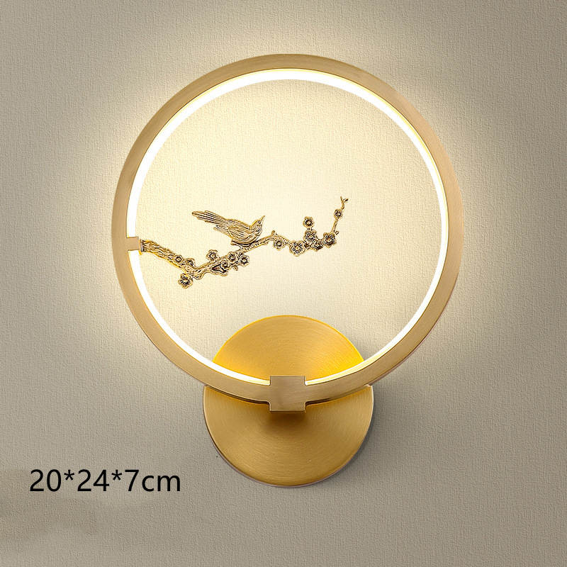 Light Luxury Background Wall Modern Zen Round Copper Wall Lamp - Image 8