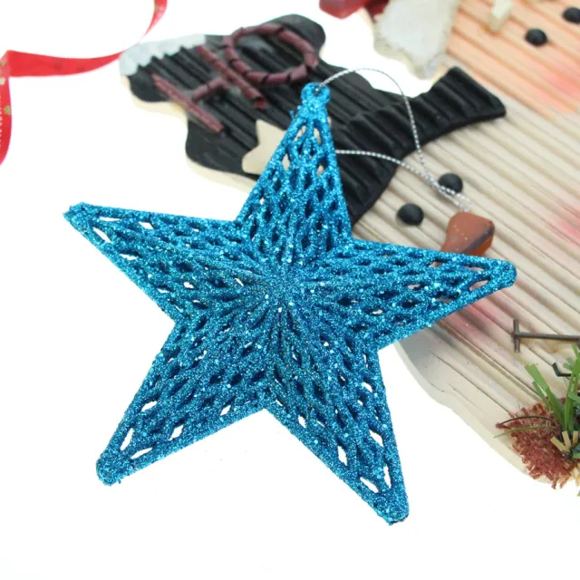 Christmas Three dimensional Plastic Mesh Star Decoration Blue - Shop at LoveMi