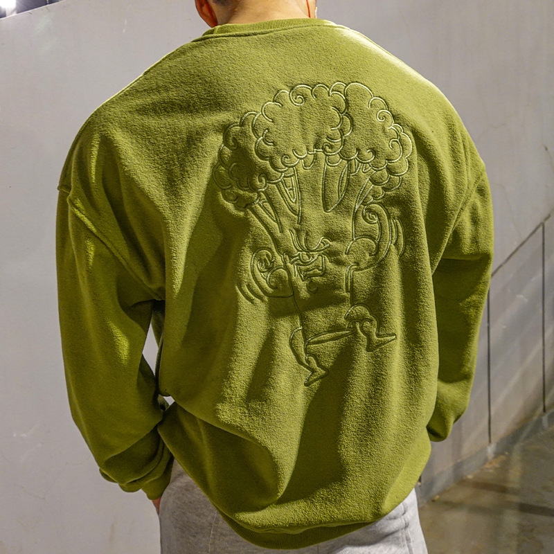 Sweater Fleece Embroidery And Velvet Thickened And Loose
