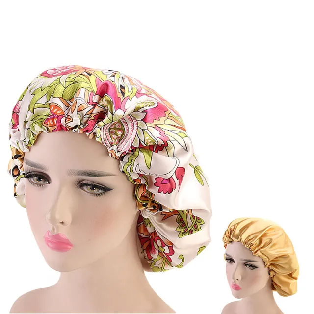 Extra Large Double Satin Lace Night Hat Beige Leopard Print - Shop at LoveMi