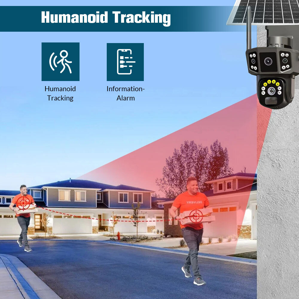 Outdoor Solar Security Camera Wifi Solar Battery CCTV Surveillance Wireless UK