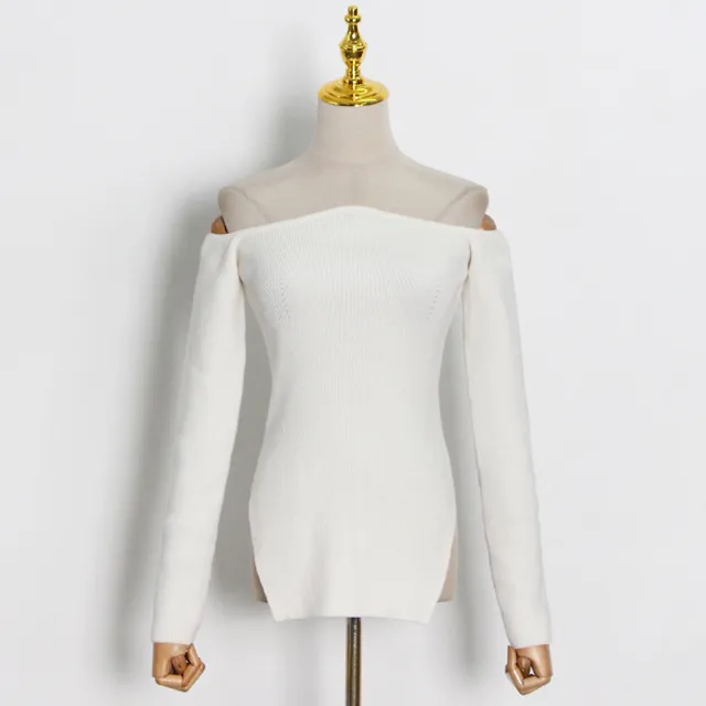 Niche Design Women's Tube Top Solid Color Sweater White - Shop at LoveMi