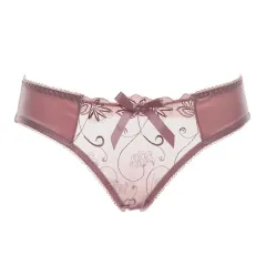 Ladies Fashion Transparent See Through Hollow Embroidery Briefs - Lotus Root Starch - View 1