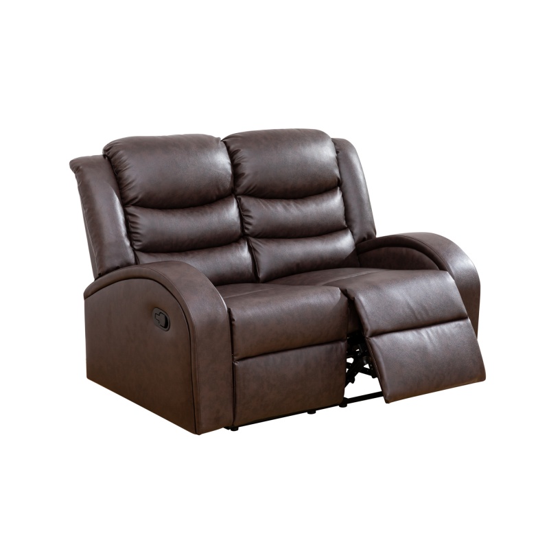 Pickup Only--Brown Faux Synthetic Leather 3-Piece Couch Living Room Sofa Set