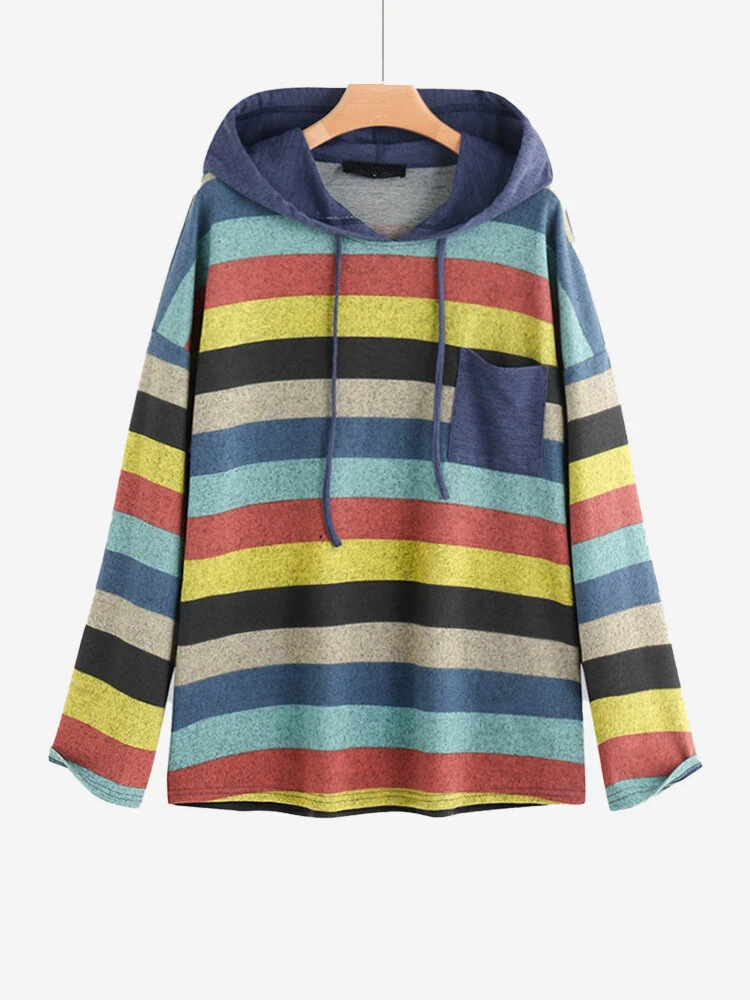 Title 6, Long sleeve striped plus size sweatshirt