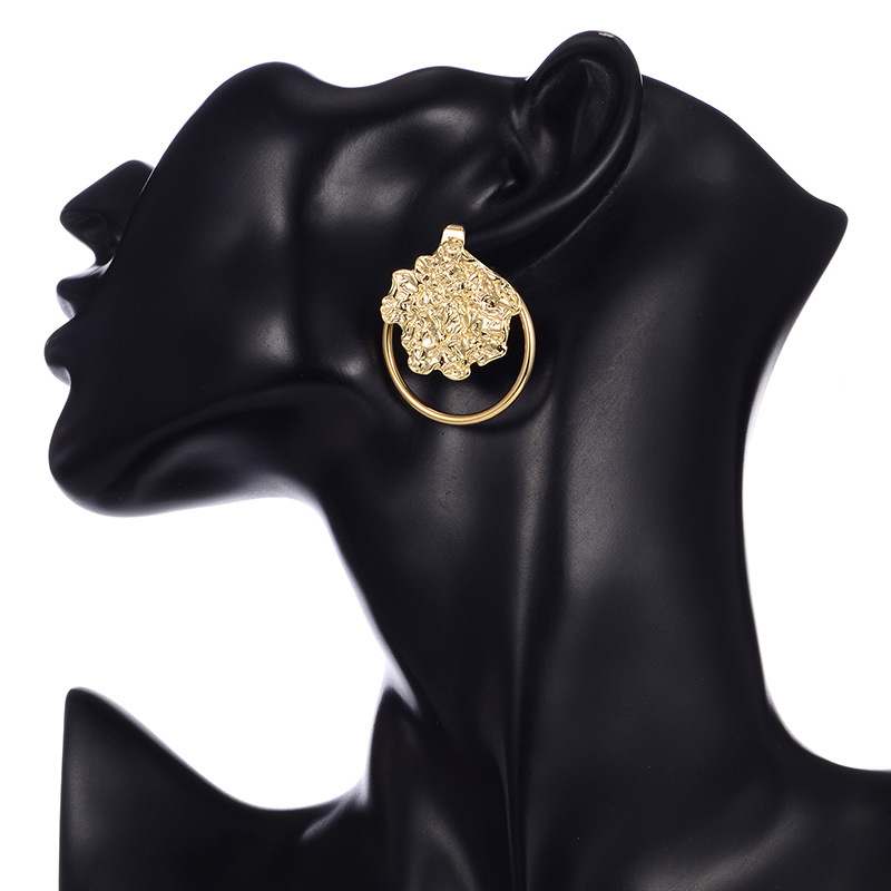 S925 Silver Needle Temperament Round Irregular Earrings