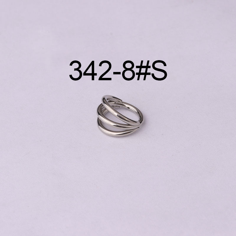 Stainless Steel Three-layer Closed Ring Nose Piercing Jewelry Earrings