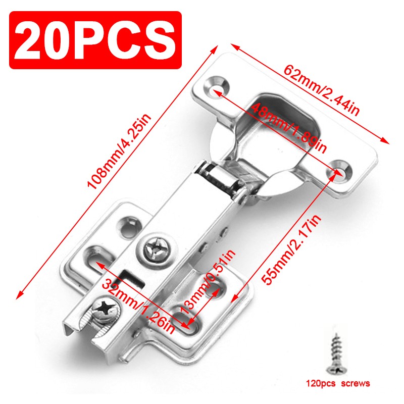 20x Soft Close Kitchen Cupboard Cabinet Door Hinges Slow Shut Full Overlay 35mm — image 4