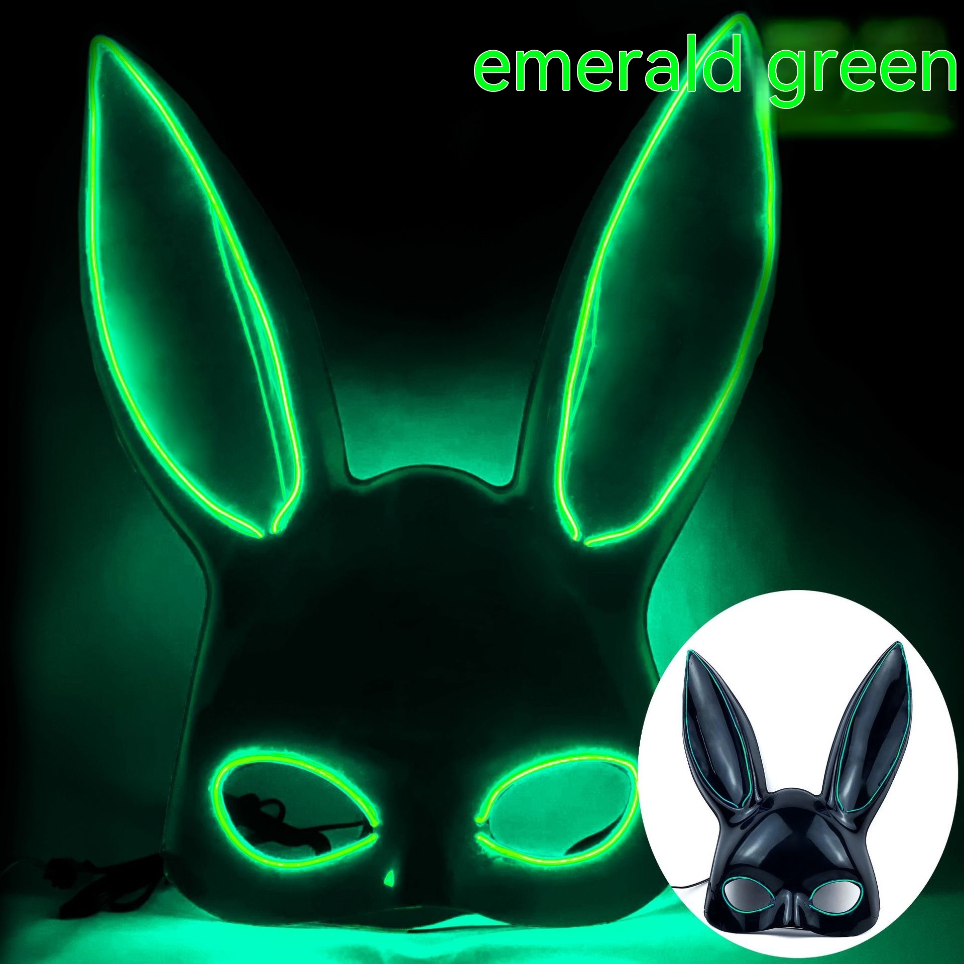 Emerald Green Black Bunny