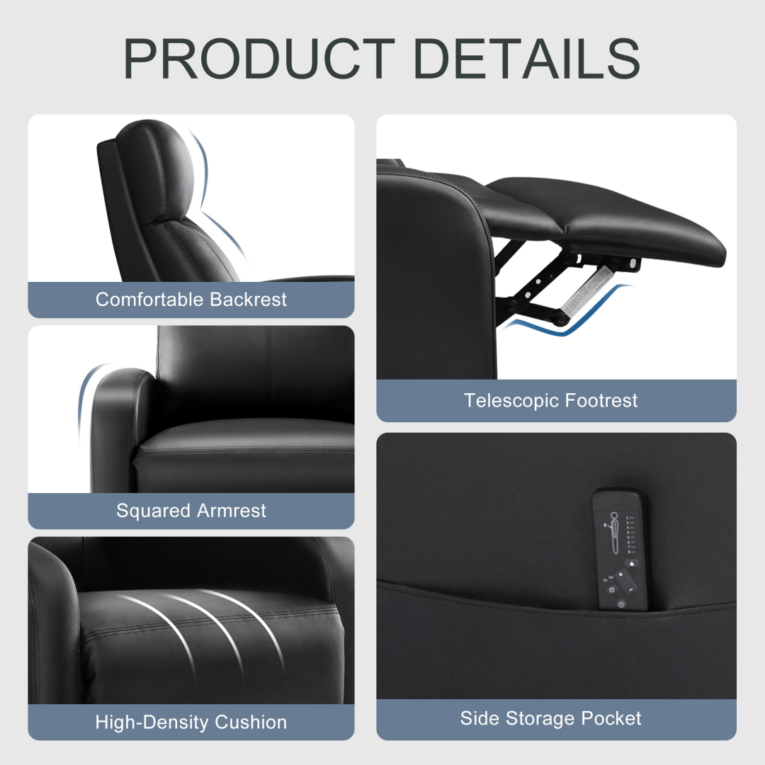 Recliner Chair PU Leather Recliner Sofa No Massage image 6