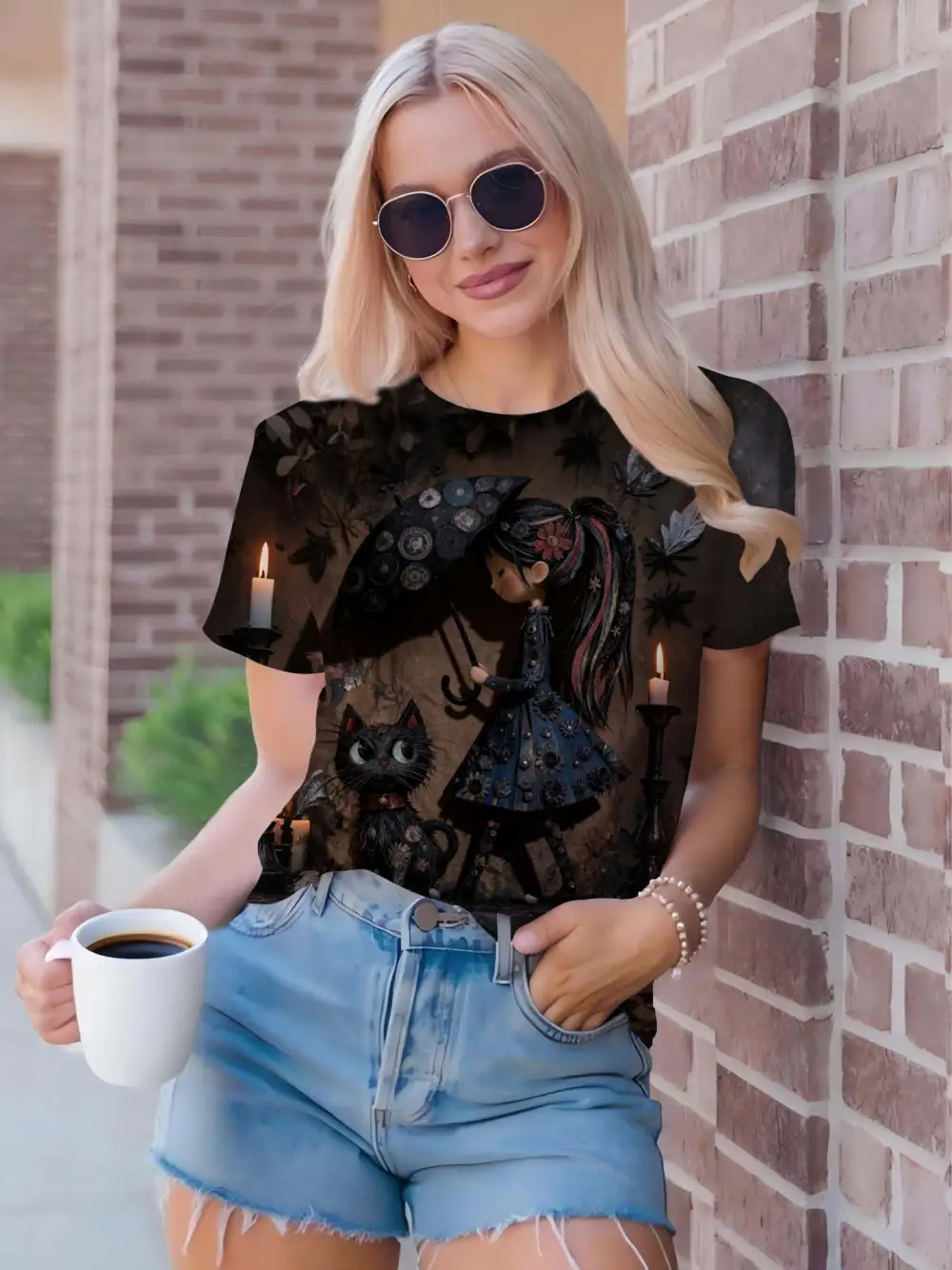 Independent Site Summer Fashion Casual Geometric Simple Women's T-shirt