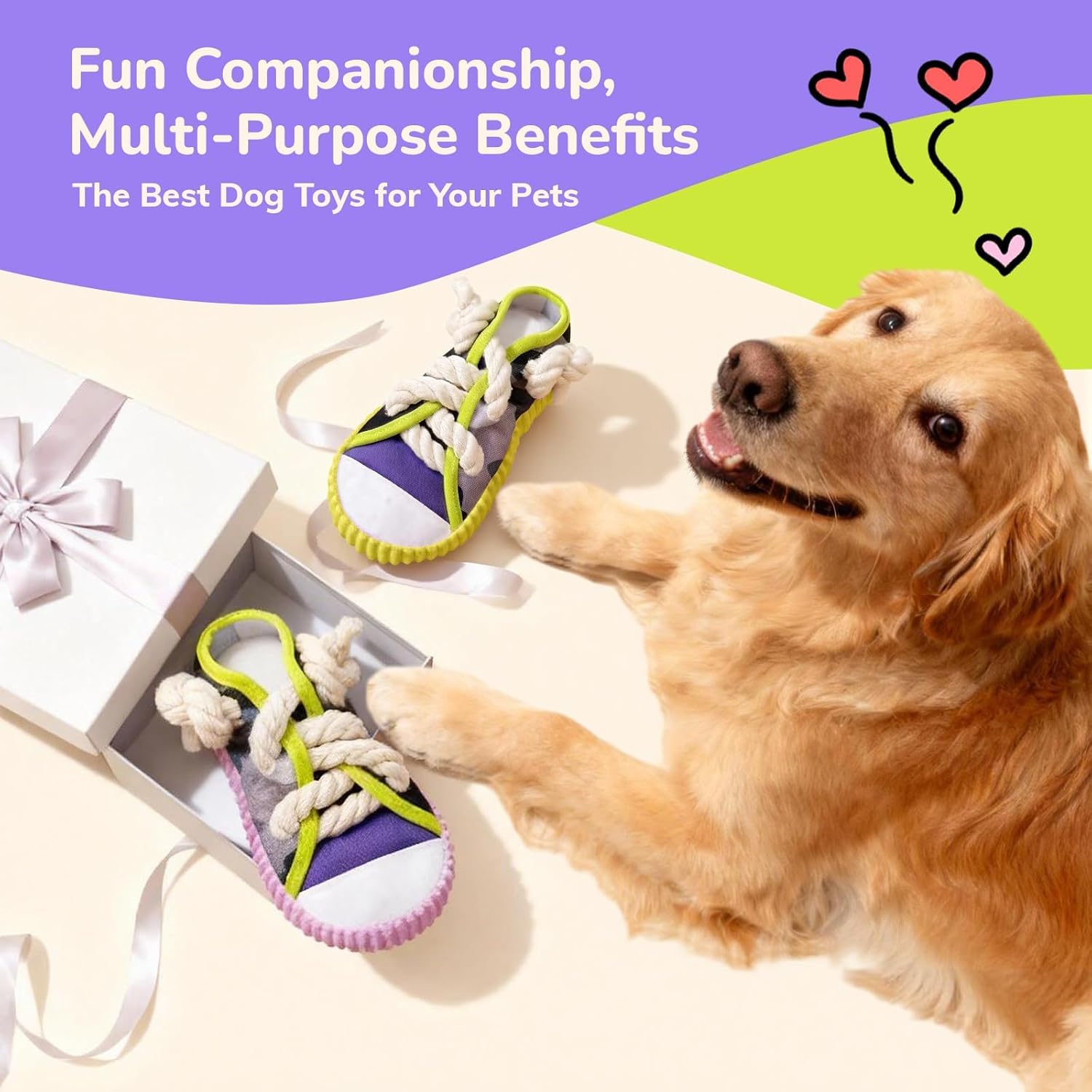 2 Pieces - Dog Chew Toys, Funny Dog Toys, Puppy Teething Toys & Shoe Dog Toy, Durable Dog Toys For Aggressive Chewers Tear-Resistant For Small & Medium Dogs 8