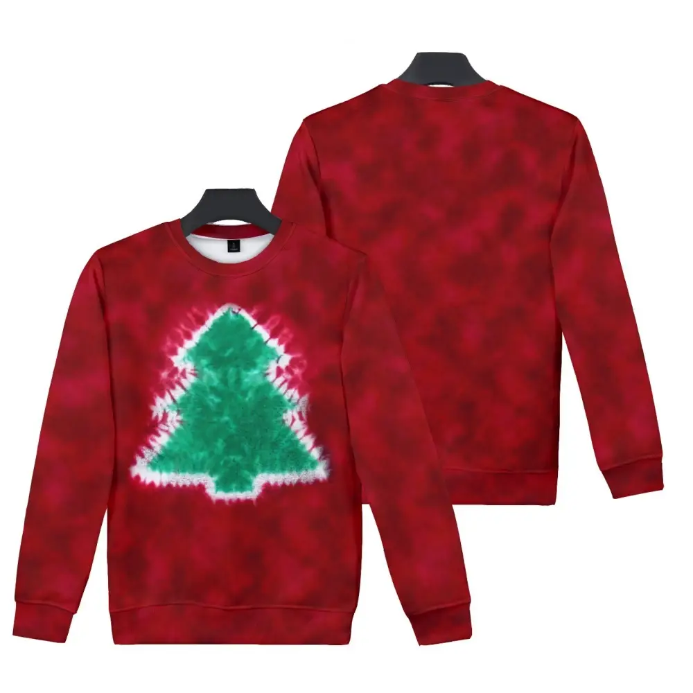 Round Neck Sweater Men And Women Pass Code 3D Tie-dye Printing