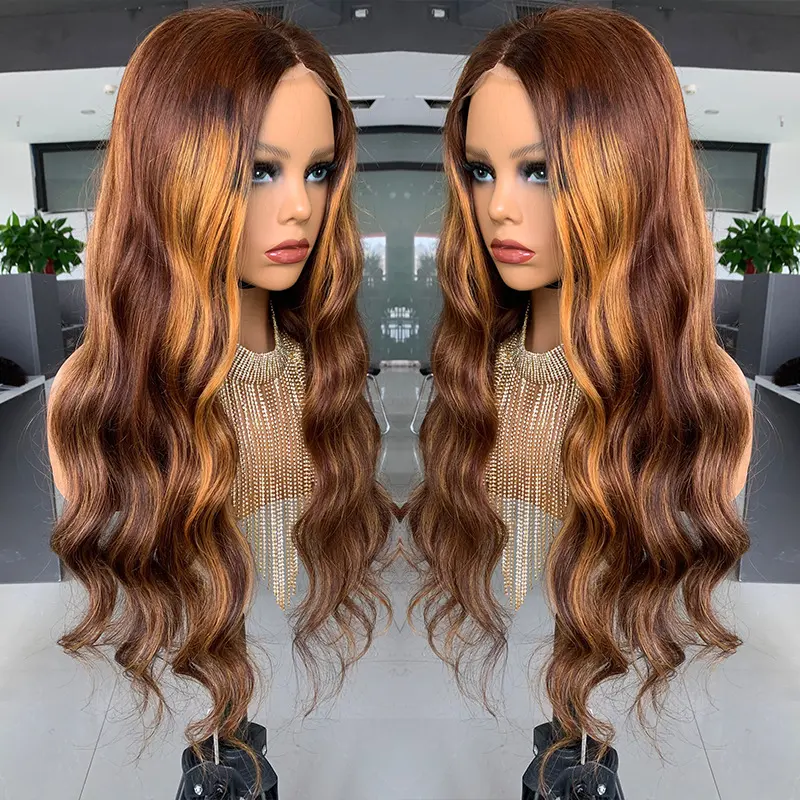 Closure Big Wave Pick Color Bob Real Wig Headgear