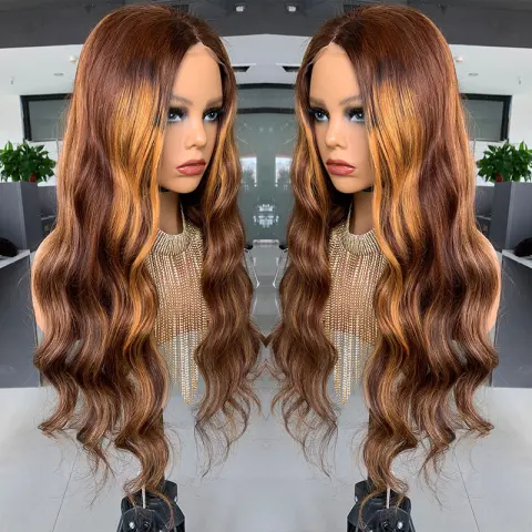 Closure Big Wave Pick Color Bob Real Wig Headgear