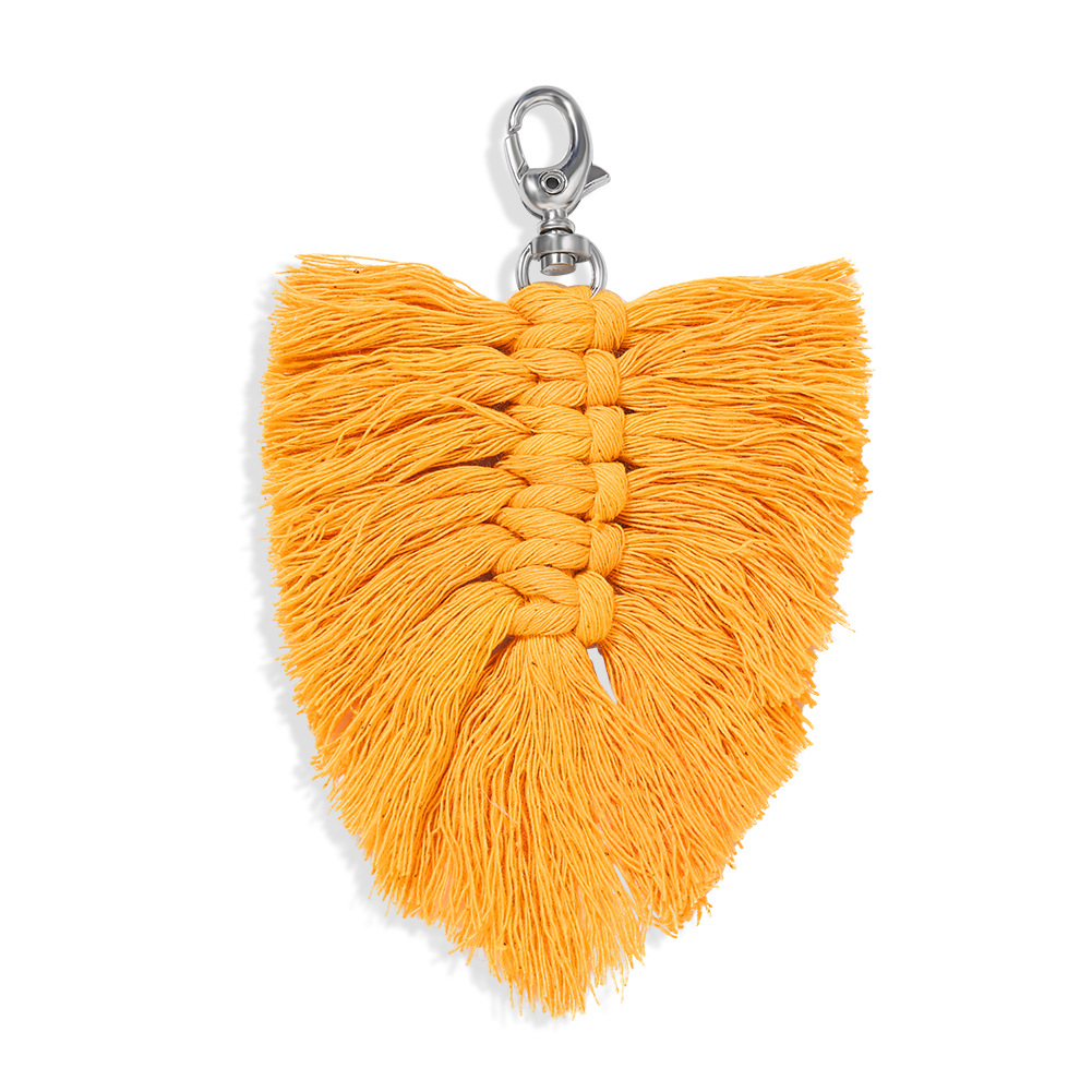 Cotton Rope Hand woven Leaf Key Pendant Yellow - Shop at LoveMi