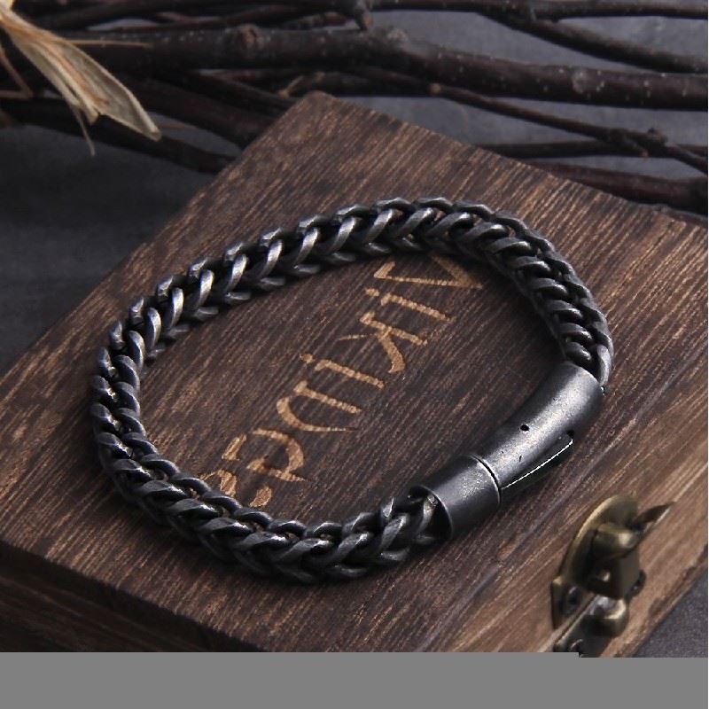 Title 1, Pulsera simple de acero titanio para hombre