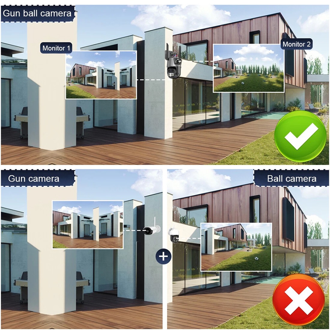 8MP 4K Wireless IP Camera WIFI Outdoor CCTV PTZ Smart Home Security IR Cam IP66 UK NEW------Camera Set