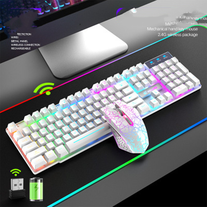 Wireless RGB Gaming Keyboard and Mouse Set Mechanical Feel Rechargeable Backlit - 第 5/5 張圖片