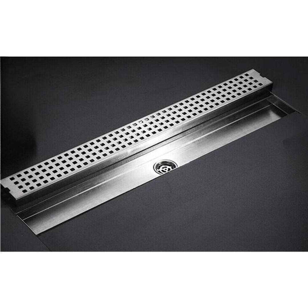 60CM Gully Waste Trap Wet Room Linear Shower Floor Drain Stainless Steel Channel