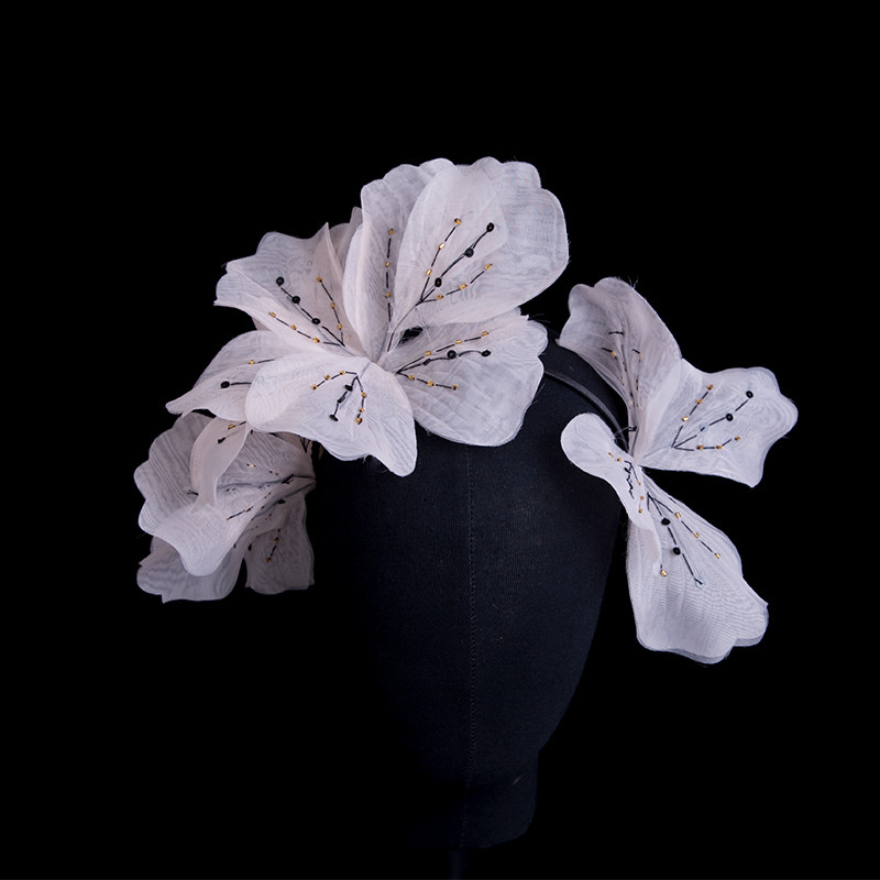 Handmade Silk Yarn Flower Headdress Bride