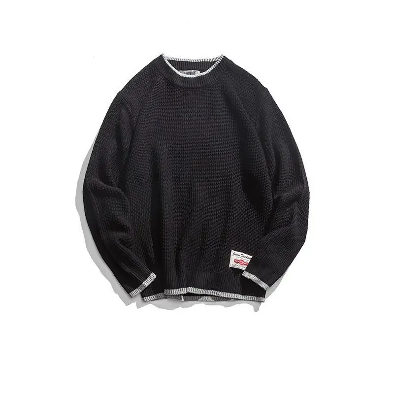 Round Neck Thick Wool Sweater Knit Loose Men