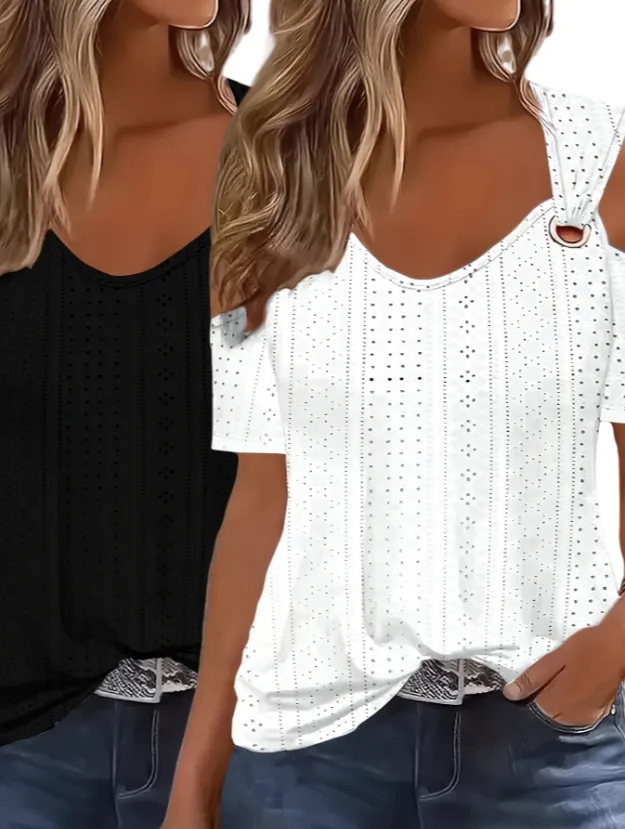 Women's Classic T Shirt Short Sleeves Set Perfect For All Seasons Set1 - Shop at LoveMi