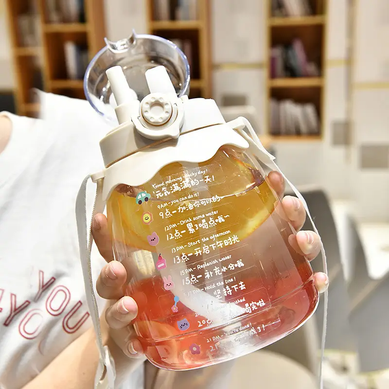 Large-capacity Portable Cute Water Cup With Straw