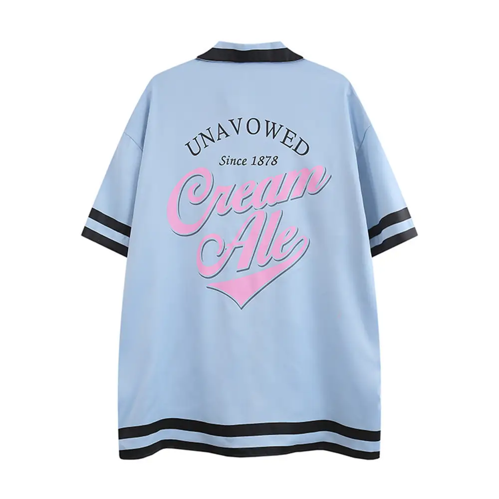 Colorblock Letter Print Short-sleeved Shirt