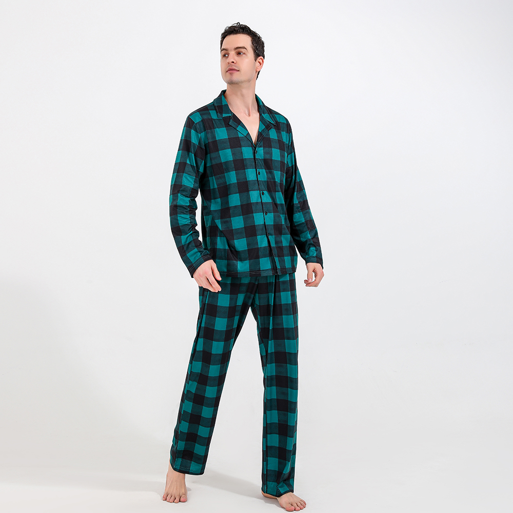 Family Christmas Pajamas For Parents And Children In Europe And America Green - Shop at LoveMi