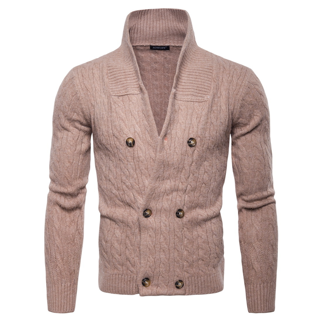 Title 4, Solid color thick knitted cardigan