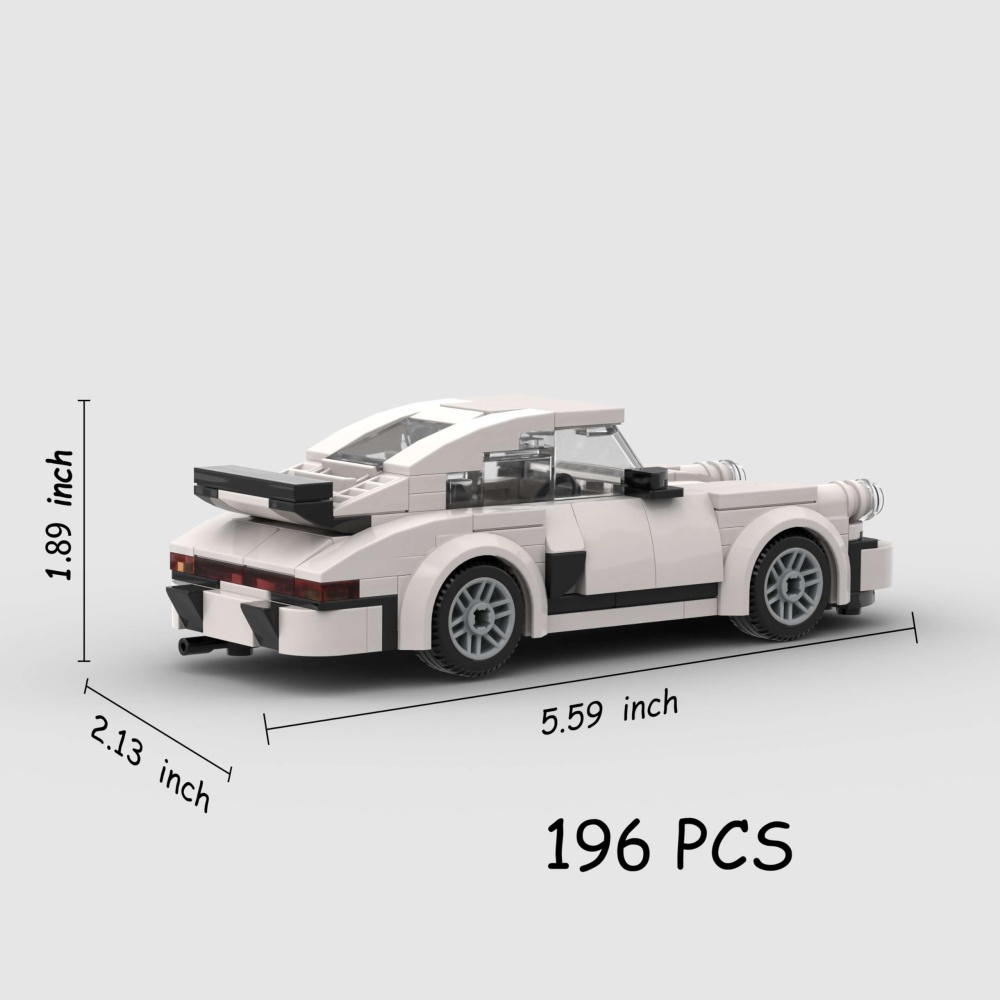 196PCS DIY White Sports Car Building Blocks,Speed Champions Cars Toy Building Sets,City Vehicle Building Bricks For Kids And Adults