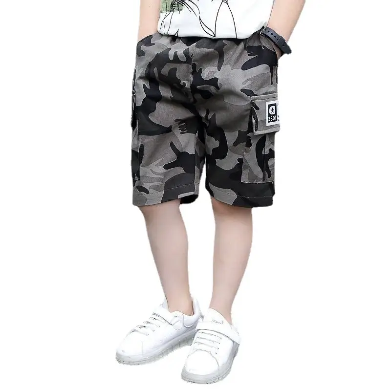 Five-point Middle-aged Children's Camouflage Pants