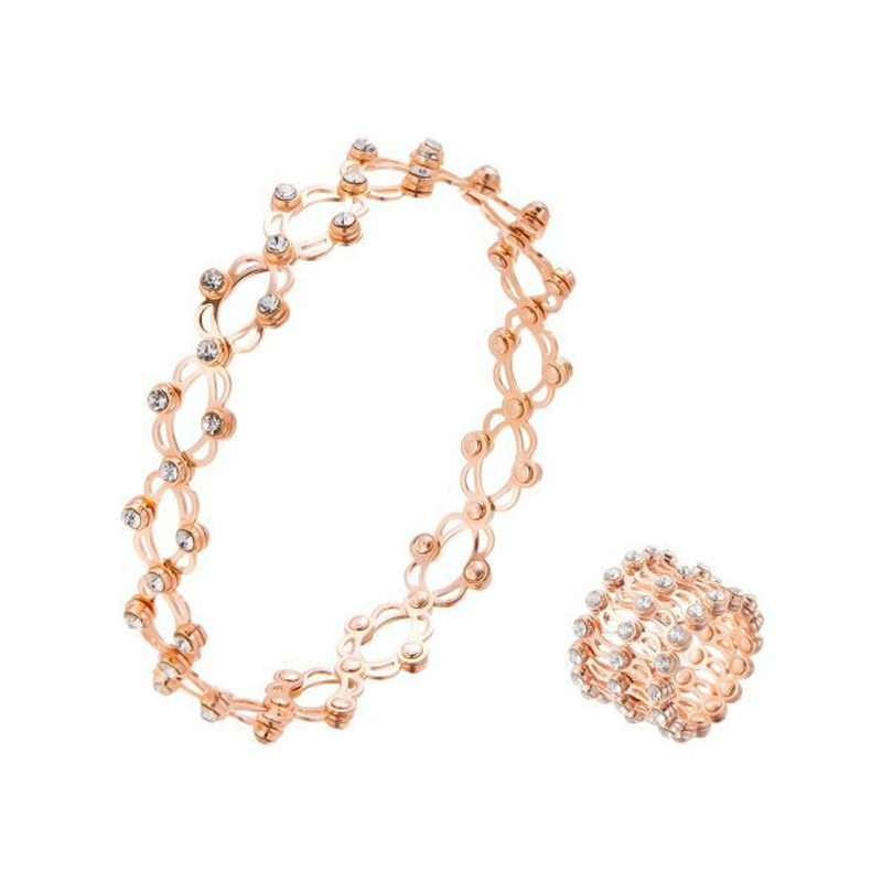 2in1 Stretching Can Foldable Ring, Adjustable Transforming Bracelet Ring Magic For Women And Men,Rose Gold Telescopic Ring,Silver Telescopic Ring
