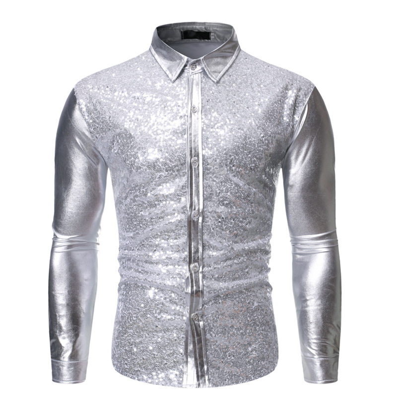 Title 3, Nightclub Multicolor Shirt Cool Sequin Gilded D...