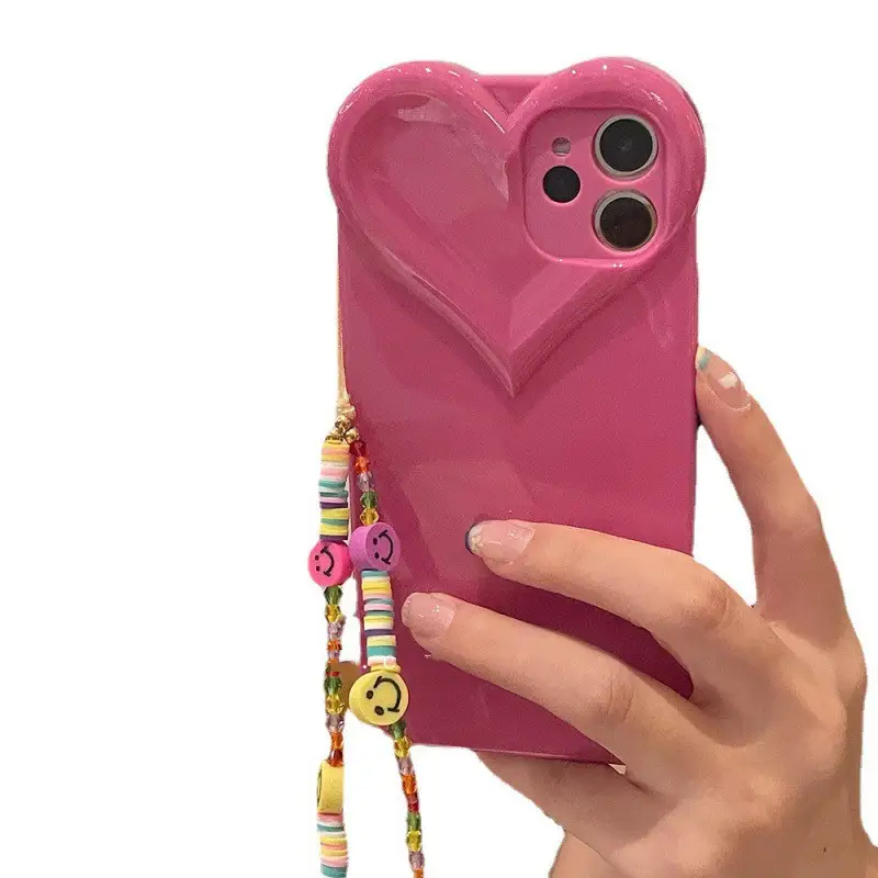 Rose Love Wrist Strap Silicone Mobile Phone Case
