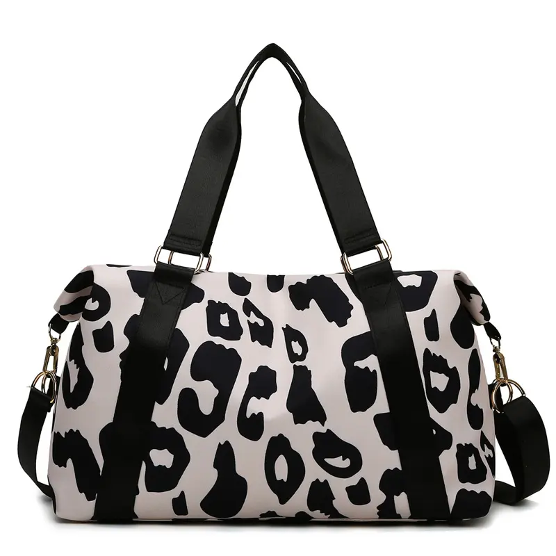 Women Travel Duffel Bag Cow Pattern Handbag Fitness Sports