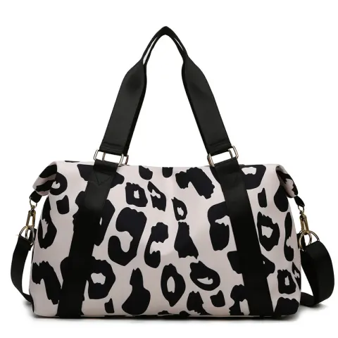 Women Travel Duffel Bag Cow Pattern Handbag Fitness Sports