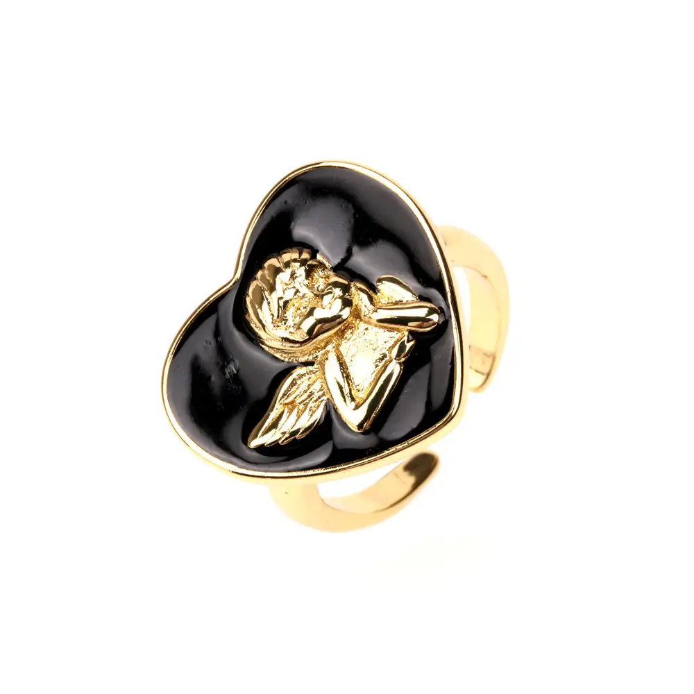 Fashion Angel Pattern Gold Plated Women's Ring