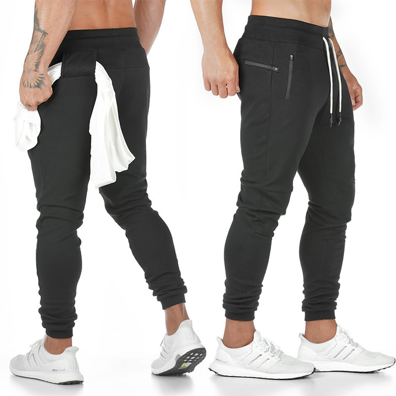 Men's Sports Slim Training Feet Closure Trousers
