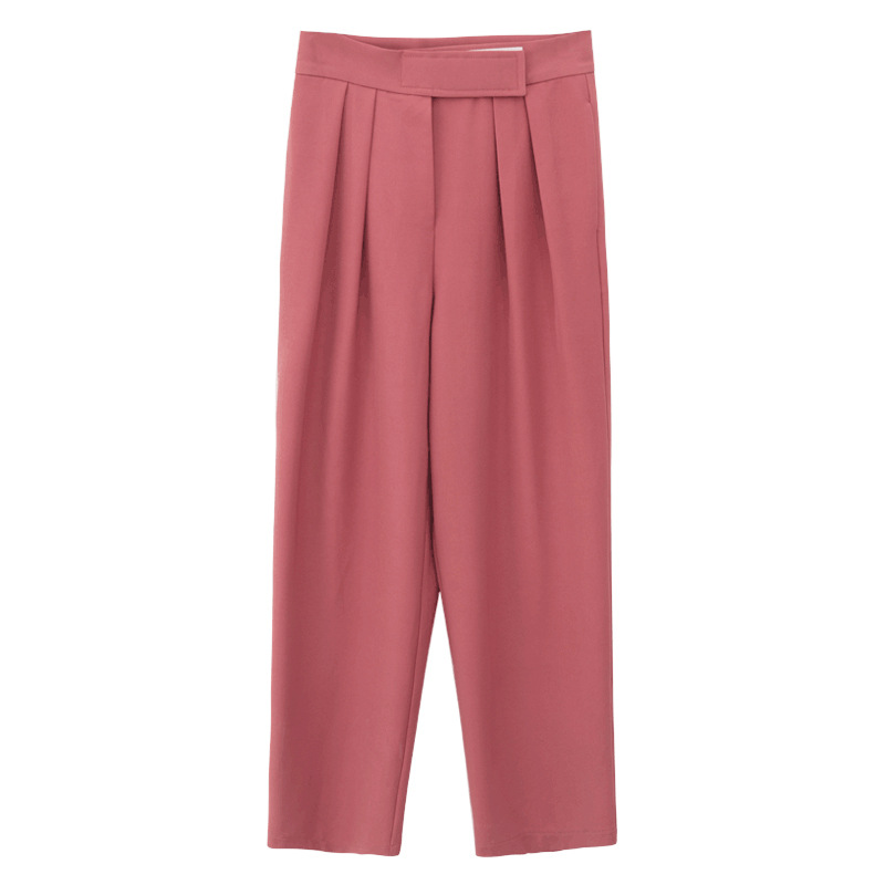 Women's Loose Wide Leg Velcro Suit Pants Pink - Shop at LoveMi