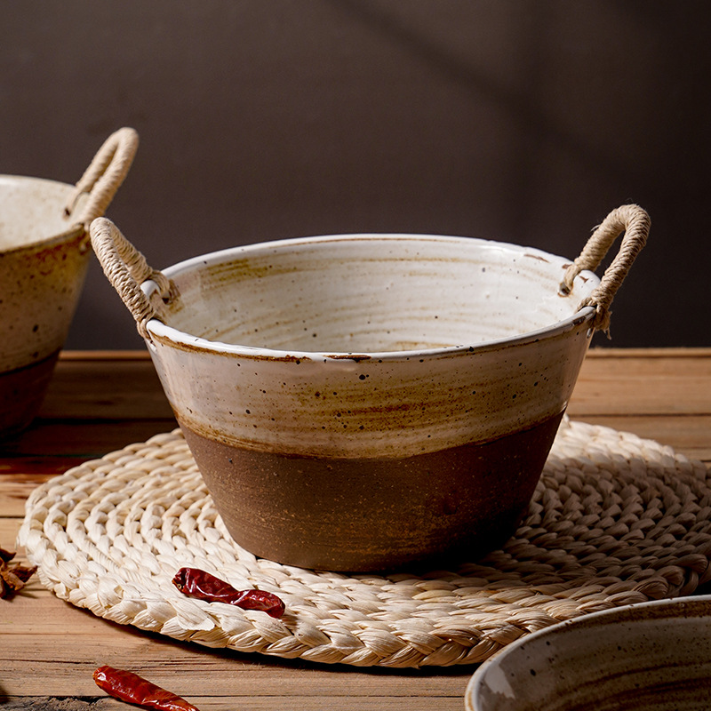 Japanese Style Thick Ceramic Large Soup Bowl