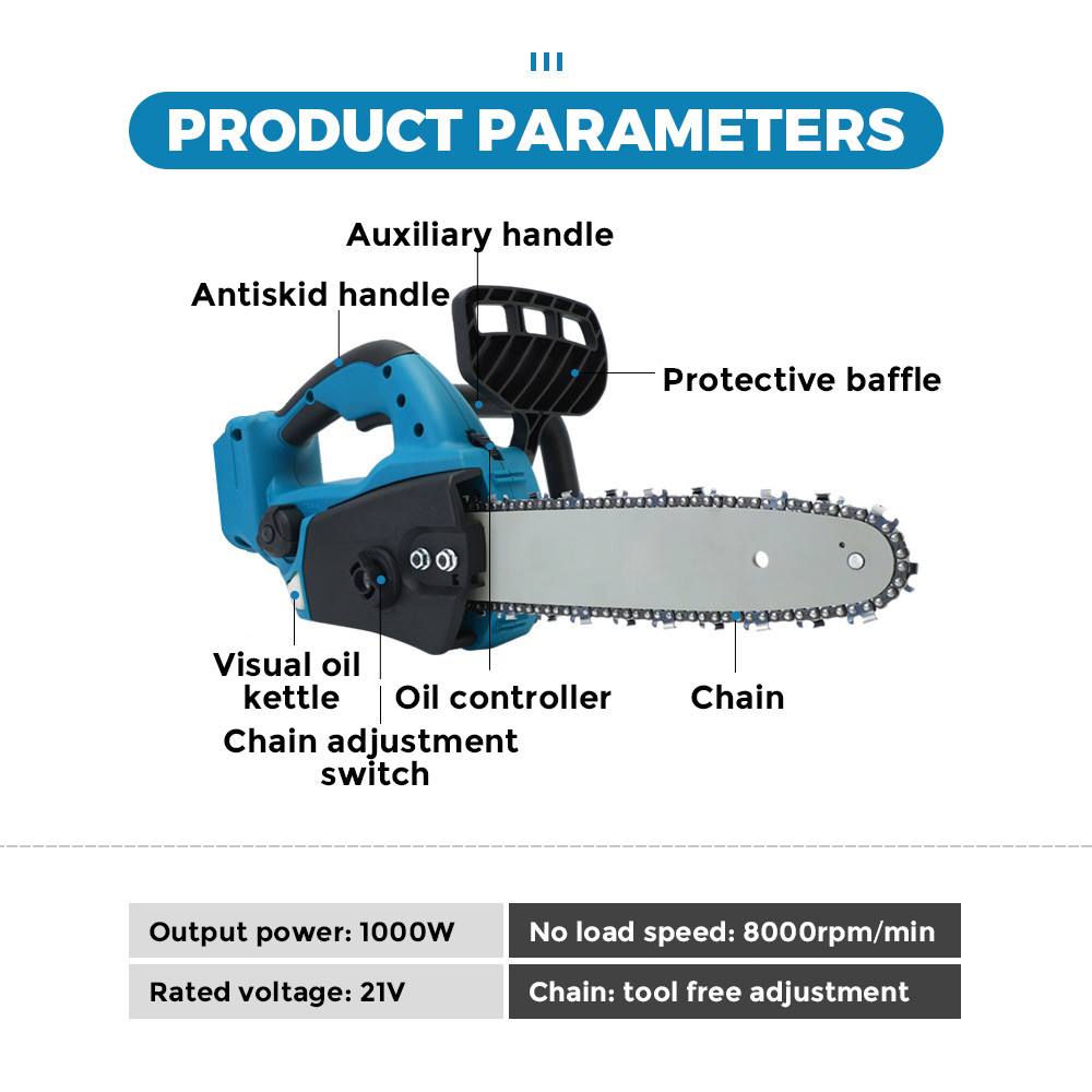 Poignée de tronçonneuse pour scie à bois sans fil, sans fil, 12 pouces – Image 2