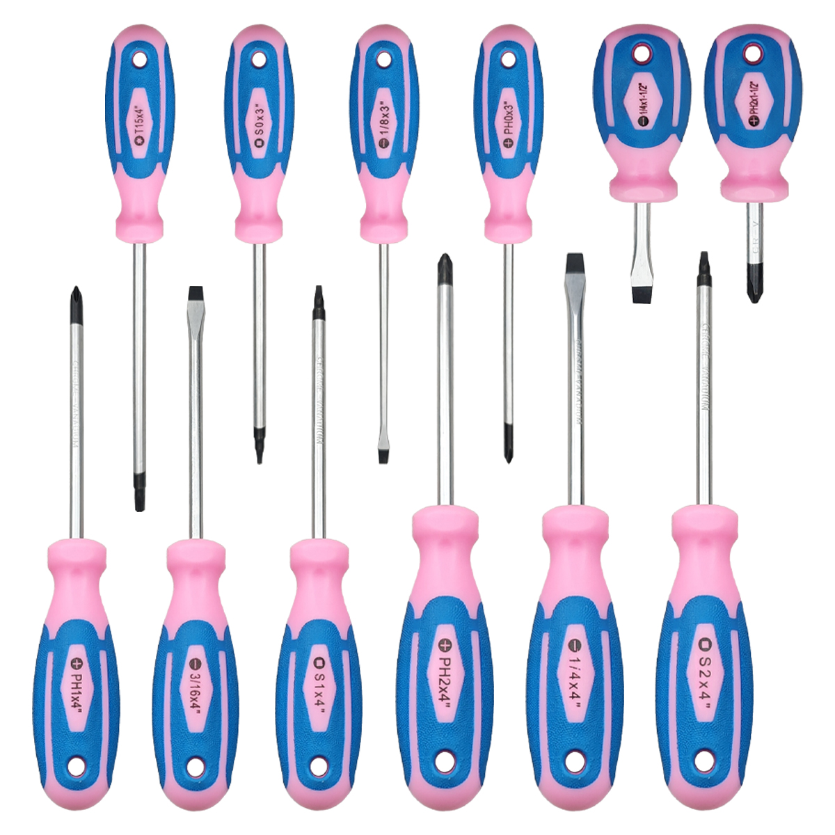 12-Piece Screwdriver Tool Set, Home Renovation Tools, Hand Tool Set, Powder Blue Tool Set