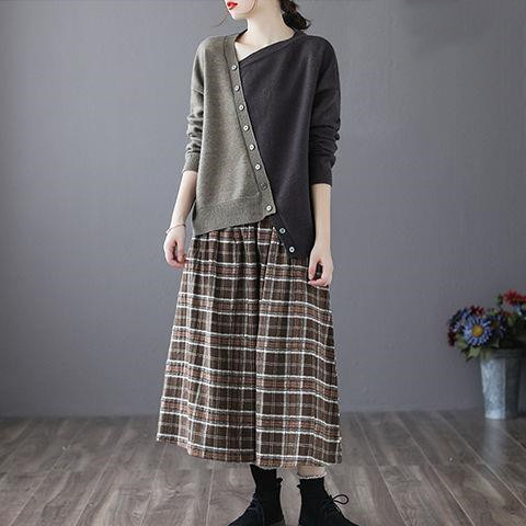 Women's V-neck Knitted Sweater Long Sleeves