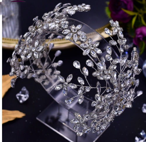 Bridal Wedding Headband Female Pressure Hair Silver Headgear Hp414 - Shop at LoveMi
