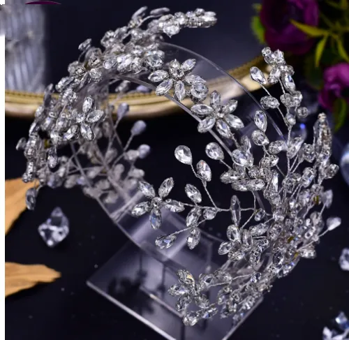 Bridal Wedding Headband Female Pressure Hair - Silver Headgear Hp414
